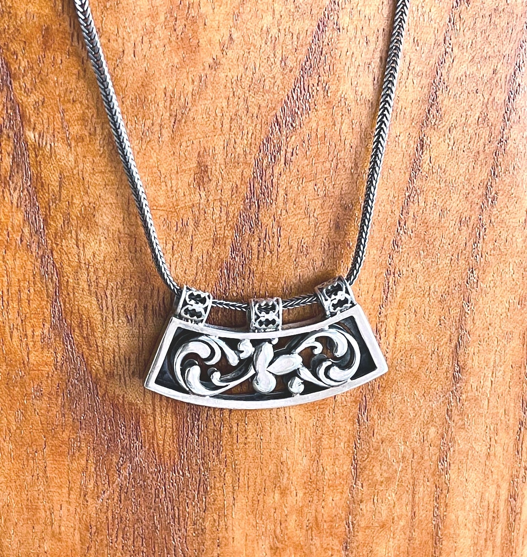 SILPADA Sterling Silver Open Work Bar Necklace, N1472, 18