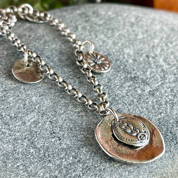 SILPADA Sterling Silver Flower Charm Necklace,  Free Gift Wrap