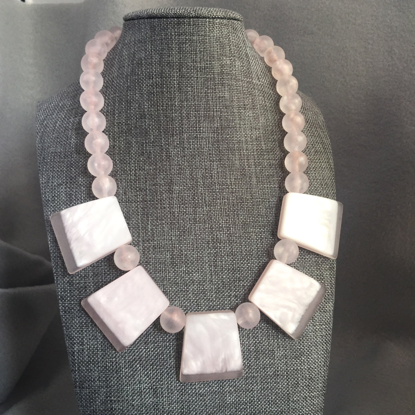 Mid Century Pastel Pink Necklace Set Free Shipping and Gift Etsy