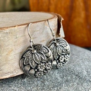 HANDMADE Fine Silver Lotus Earrings, Free Gift Wrap