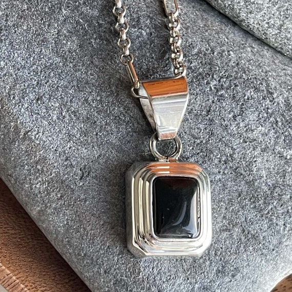 SILPADA Sterling Silver Black Stone Pendant ONLY, S0113, Free Gift Wrap