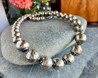 Retired Silpada  Silver "Atmospheric" Textured Bead Necklace, N1953, Free Shipping and Gift Wrap