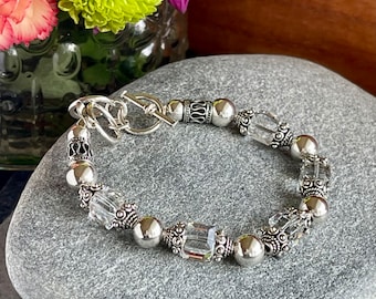 Philip Jones Bracciale Foglia Placcato Argento Creato con Cristalli di Zircondia® : Philip Jones