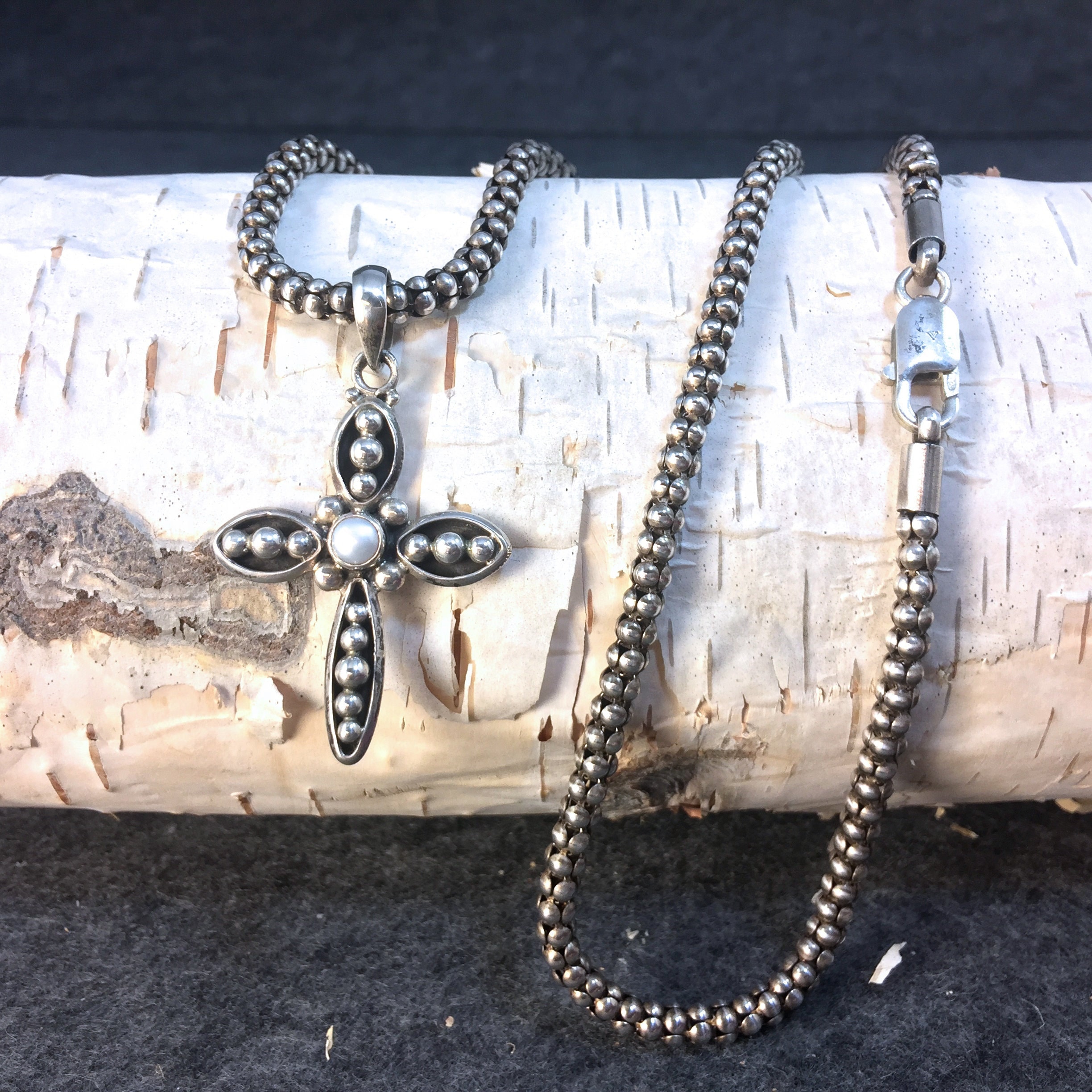 Silpada Pearl \u0026 Silver Cross Necklace 