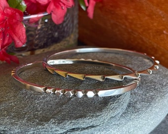 Vintage Sterling Silver Taxco Bangle Bracelet Set, Free Shipping and Gift Wrap