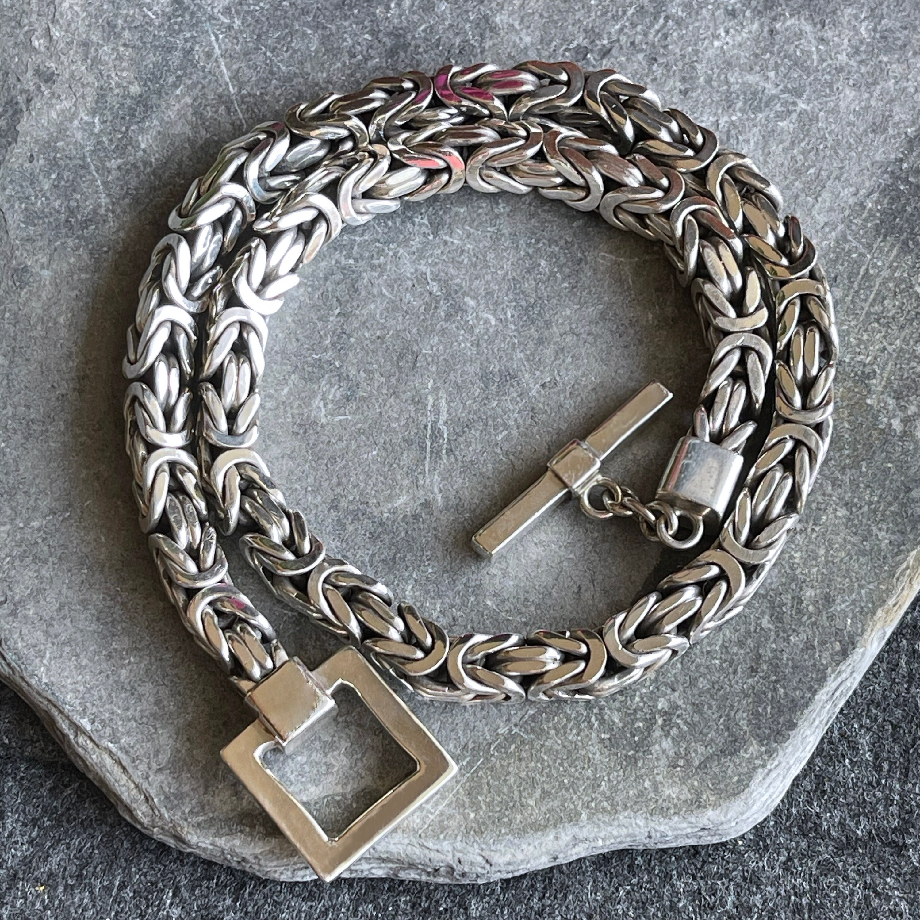 VINTAGE Heavy Sterling Silver Byzantine Chain Necklace Designer Lois Hill Free Gift Wrap Etsy