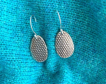 Handmade Dotted Silver Earrings, Free Shipping and Gift Wrap
