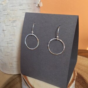 Handmade Sterling Silver Open Circle Earrings, Free Gift Wrap image 3