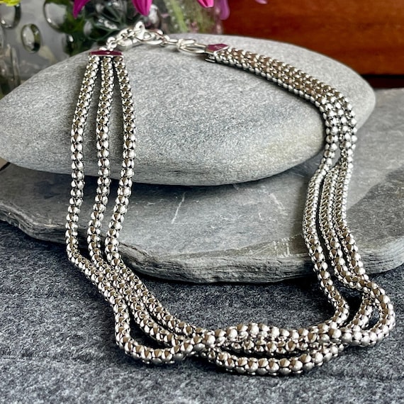 SILPADA Sterling Silver 3 Str Popcorn Chain Necklace N1108 Free Gift Wrap Etsy Australia