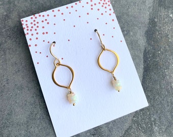 Arabesque Gold Opal Earrings, Free Shipping and Gift Wrap