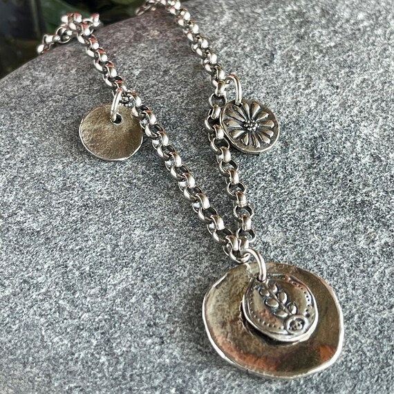 SILPADA Sterling Silver Flower Charm Necklace,  Free Gift Wrap View 3