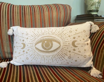 Embroidered Eye Pillow, Boho decor