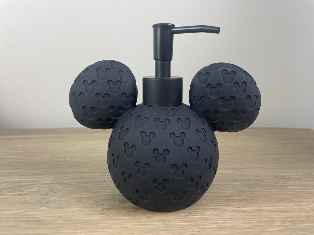 Black Mickey Mouse Hand Soap, Lotion Dispenser, Disney Bathroom or