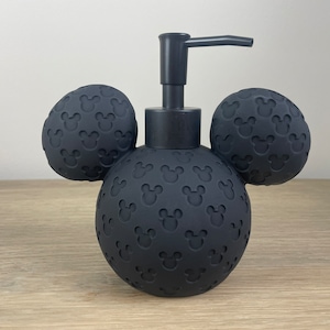 Black Mickey Mouse hand soap, lotion dispenser, Disney Bathroom or Kitchen Decor