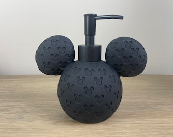 Black Mickey Mouse hand soap, lotion dispenser, Disney Bathroom or Kitchen Decor