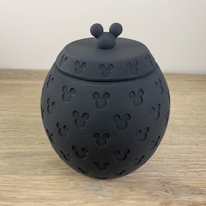 Black Mickey Mouse container, cotton ball jar, Disney