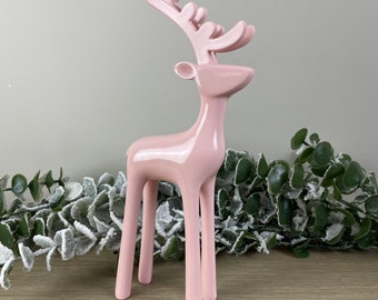 Pink Reindeer , deer, rustic, woodland