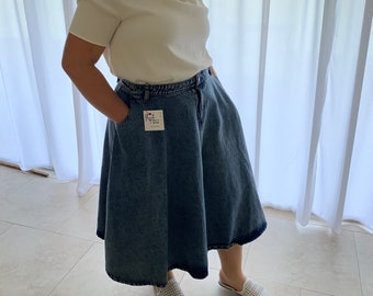 Circular Denim skirt plus size
