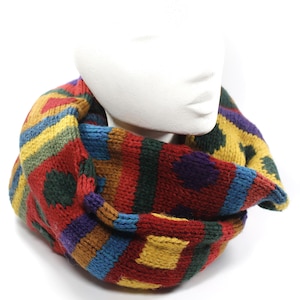 Scarf, circular, handmade, knitted