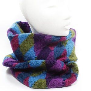 Scarf, circular, handmade, knitted