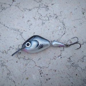 Handmade Micro Wooden Fishing Lure Silver(3.5cm)
