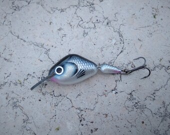 Handmade Micro Wooden Fishing Lure Silver(3.5cm)