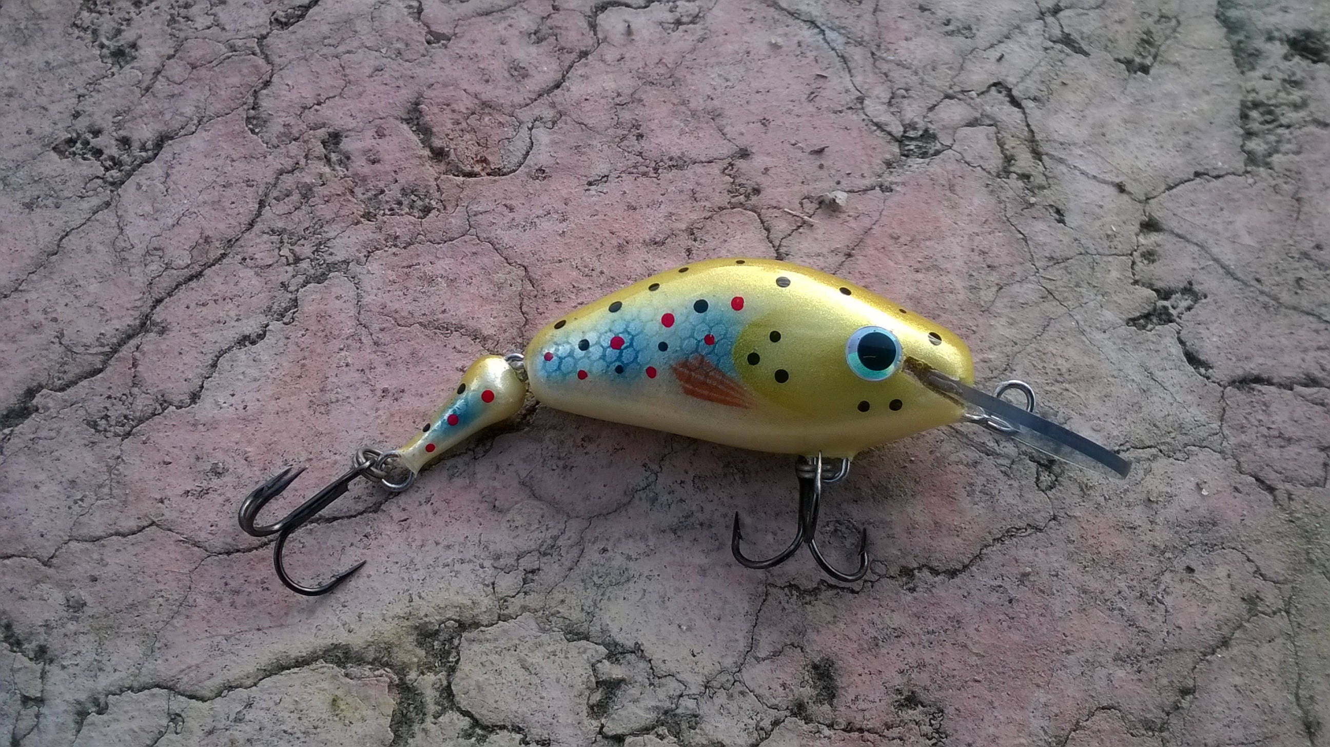 Handmade Fishing Lure Crankbait Jointed Lure Painted Wood Etsy