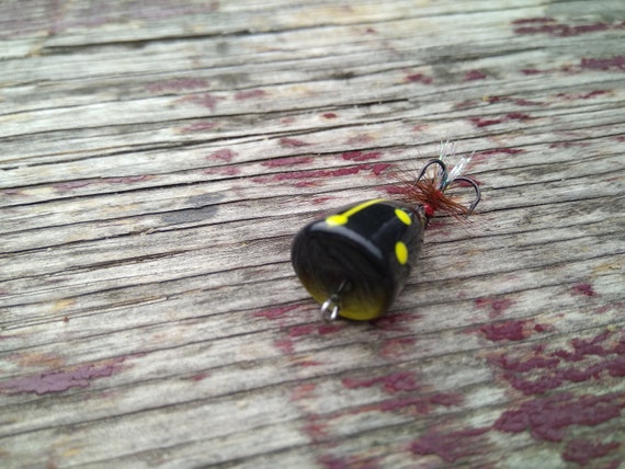 Nano Popper Ultra Light Fishing Lure Black Yellow Ladybug 