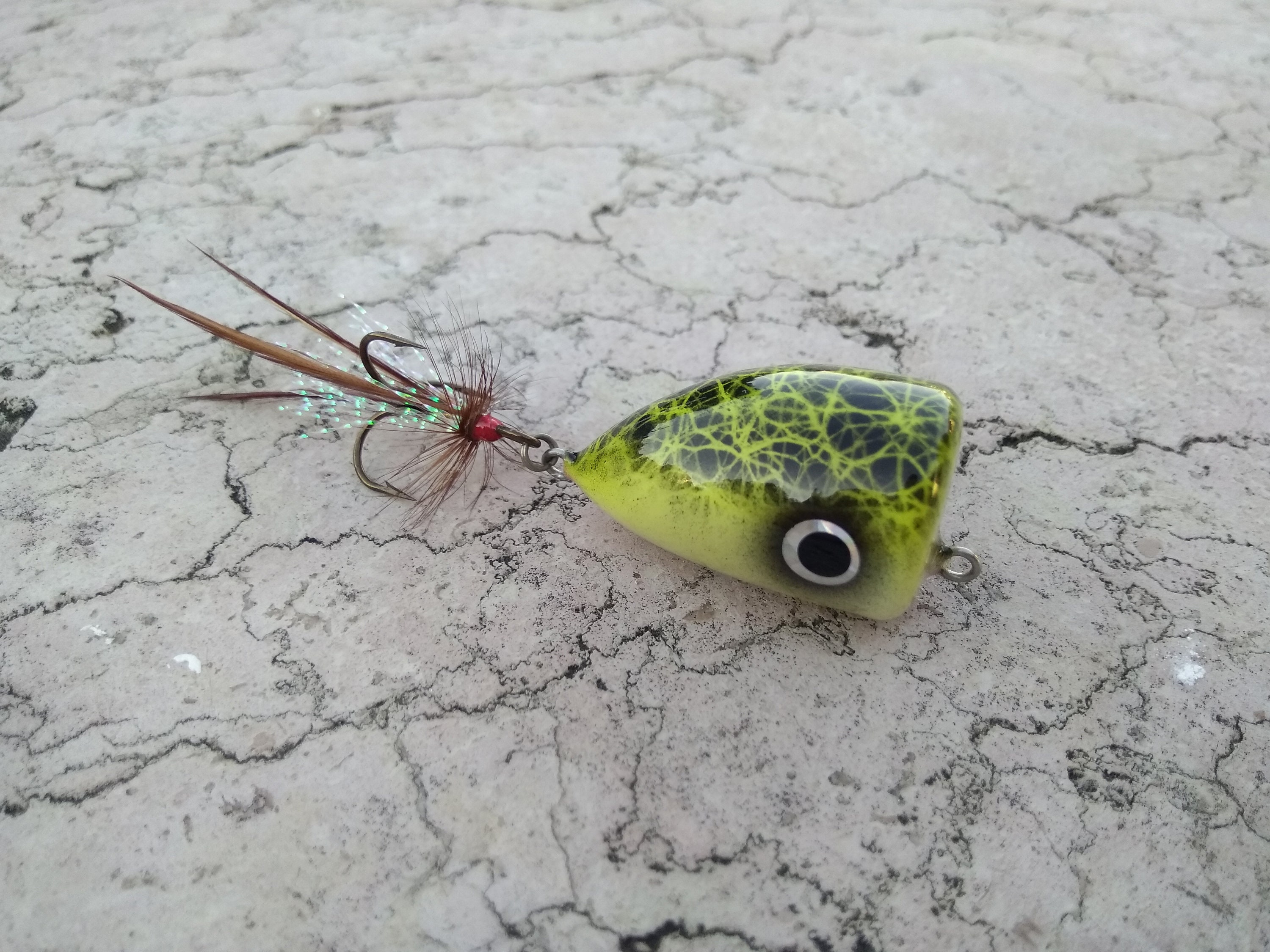 Mini Popper Light Fishing Lure Yellow -  UK