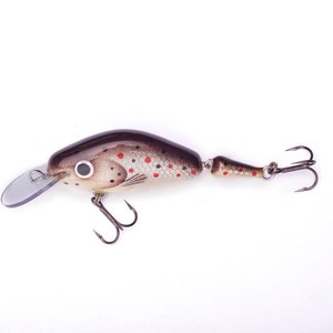 Handmade Wooden Custom Fishing Brown Trout Lure 7cm/2.75 inch image 3