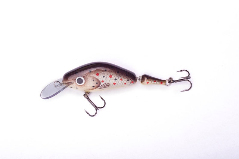 Handmade Wooden Custom Fishing Brown Trout Lure 7cm/2.75 inch image 3