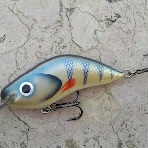 Leurre de pêche à la perche peint à la main sur mesure