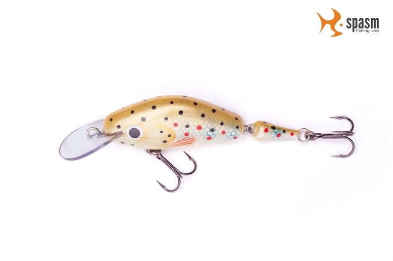 Handmade Fishing Lure Crankbait Jointed Lure Painted Wood Etsy