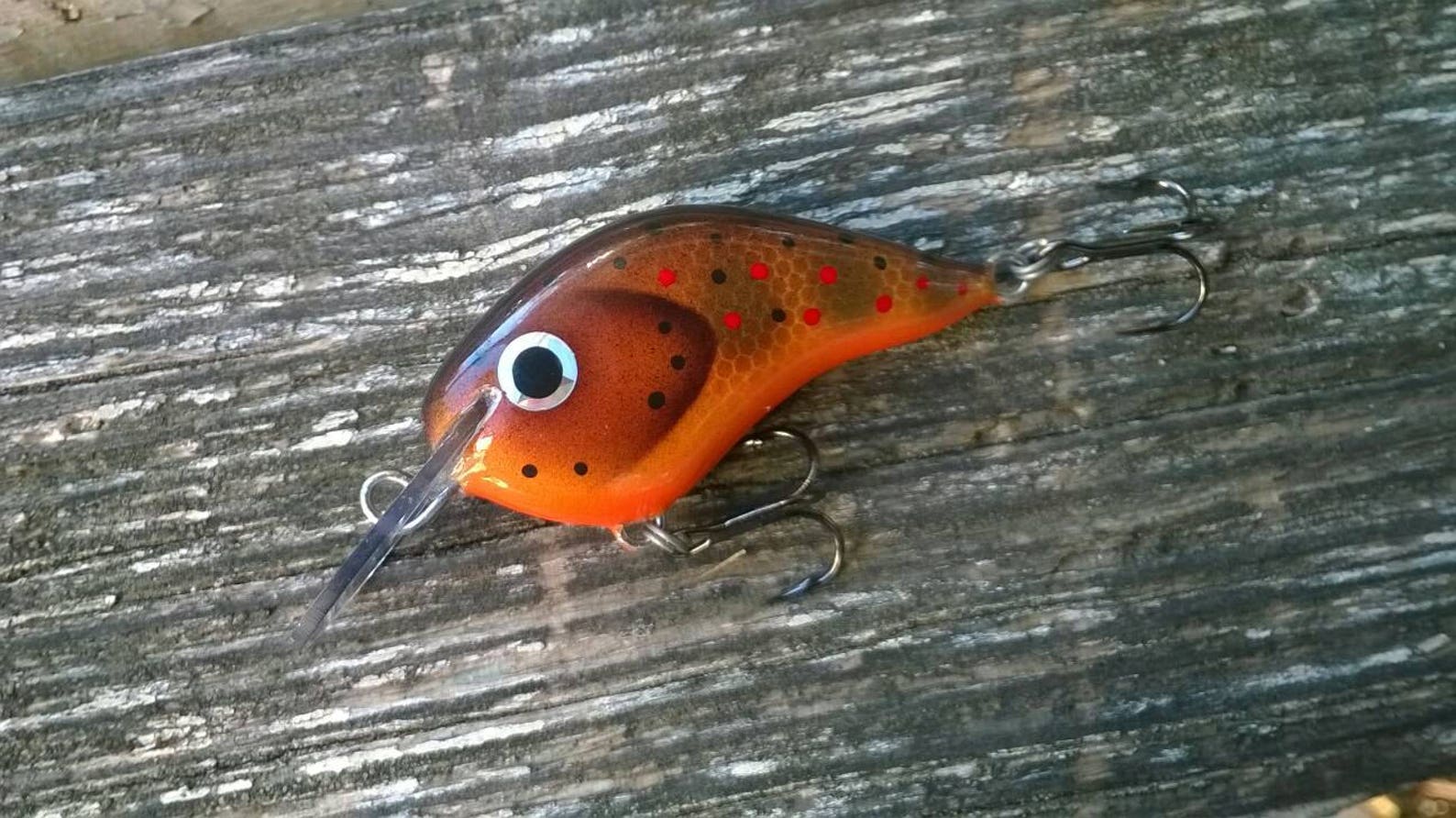 Brown Trout Lure Wooden Handmade Crankbait 4cm Etsy