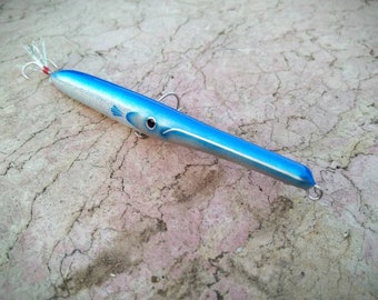 Acqua salata fatta a mano Lure Needlefish Blu 10cm (4inch)