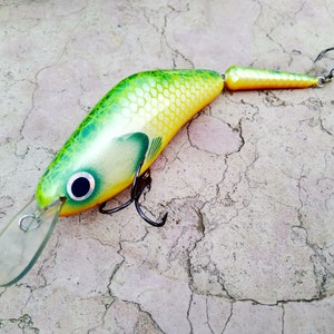 Custom Lure Spasm Jointed Handmade Drewniana przynęta wędkarska 10 cm/4inc Zielony