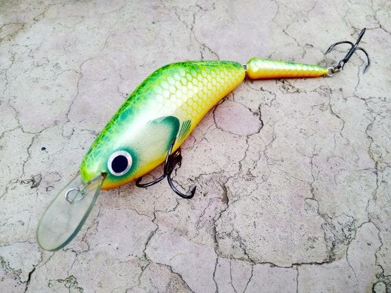Custom Lure Spasm Jointed Handmade Wooden Fishing Lure 10cm/4inc Green -   Canada