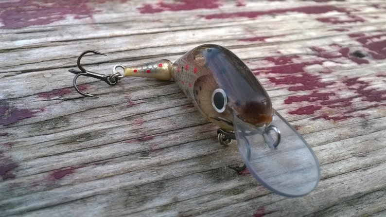Handmade Wooden Custom Fishing Brown Trout Lure 7cm/2.75 inch image 2