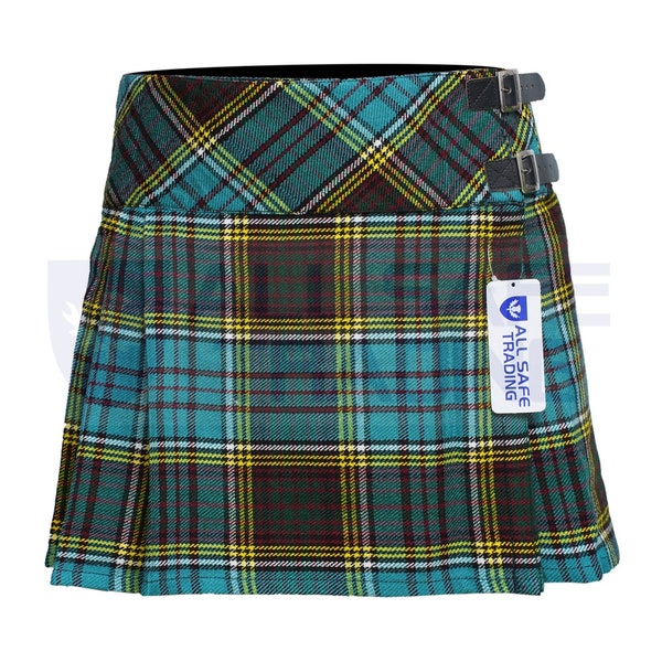 Ladies Tartan Pleated Billi Kilt Skirt, Scottish Kilt For Women, Girls Handmade Ladies Knee Length Skirt, 16" Drop Length