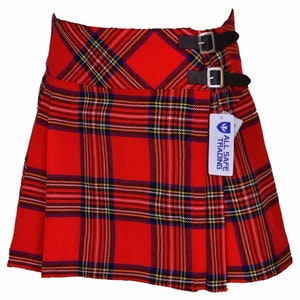Ladies Tartan Pleated Kilt Skirt,Royal Stewart ,Scottish Kilt For Women,Girls Skirt,Handmade Ladies Knee Length Skirt,16" Drop Length