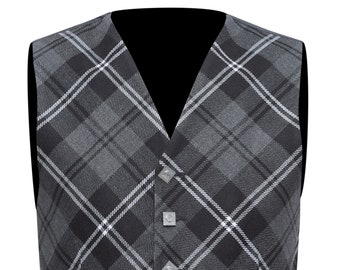 Tartan Kilt Vest, Scottish Highland Waistcoat, Formal Cross Pattern