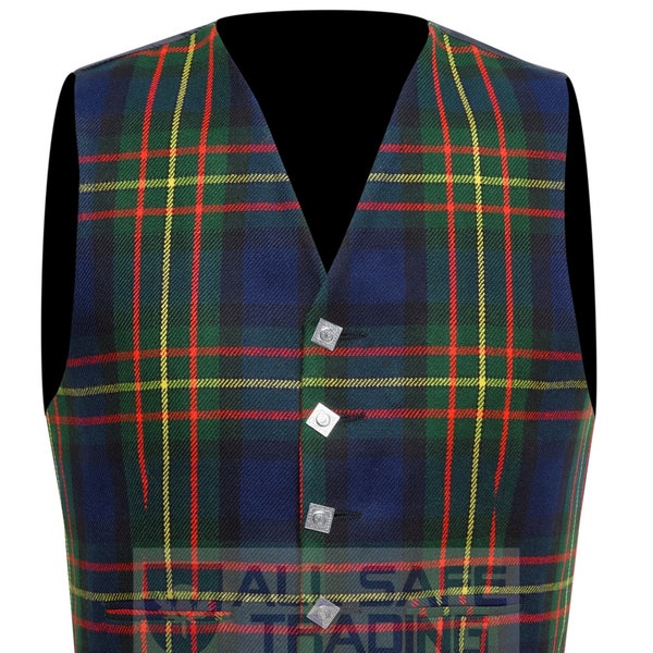 Clearance Sale! Scottish/Irish Formal Straight Pattern Maclaren Tartan Waistcoat/Vest,Mens Scottish Waistcoat,Kilt Vest,Celtic,Highland