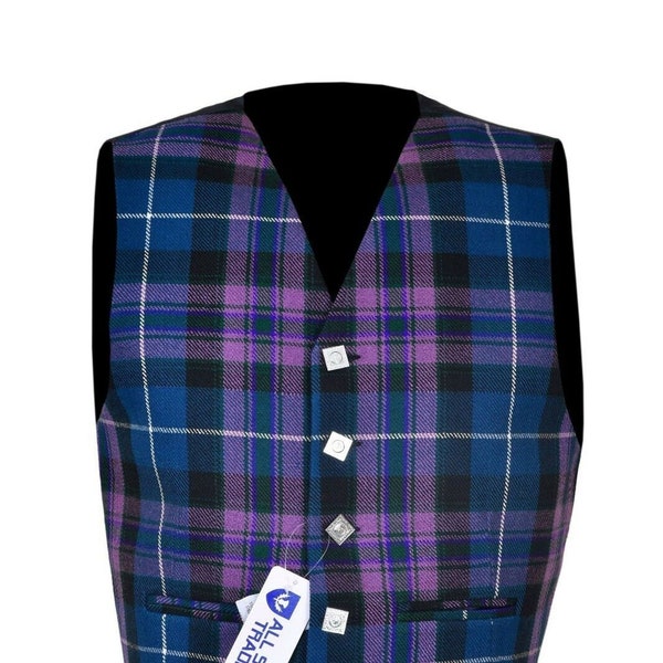 Clearance Sale! Mens Scottish Tartan Waistcoat, Pride of Scotland Kilt Vest,Scottish 5 Buttons Tartan Vest,Celtic, Highland