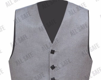 Clearance Sale! Mens Scottish Kyle Grey Waistcoats, 5 Buttons Handmade Kilt Vest,Scottish Formal Waistcoat,Wedding Vest, Gift For Him