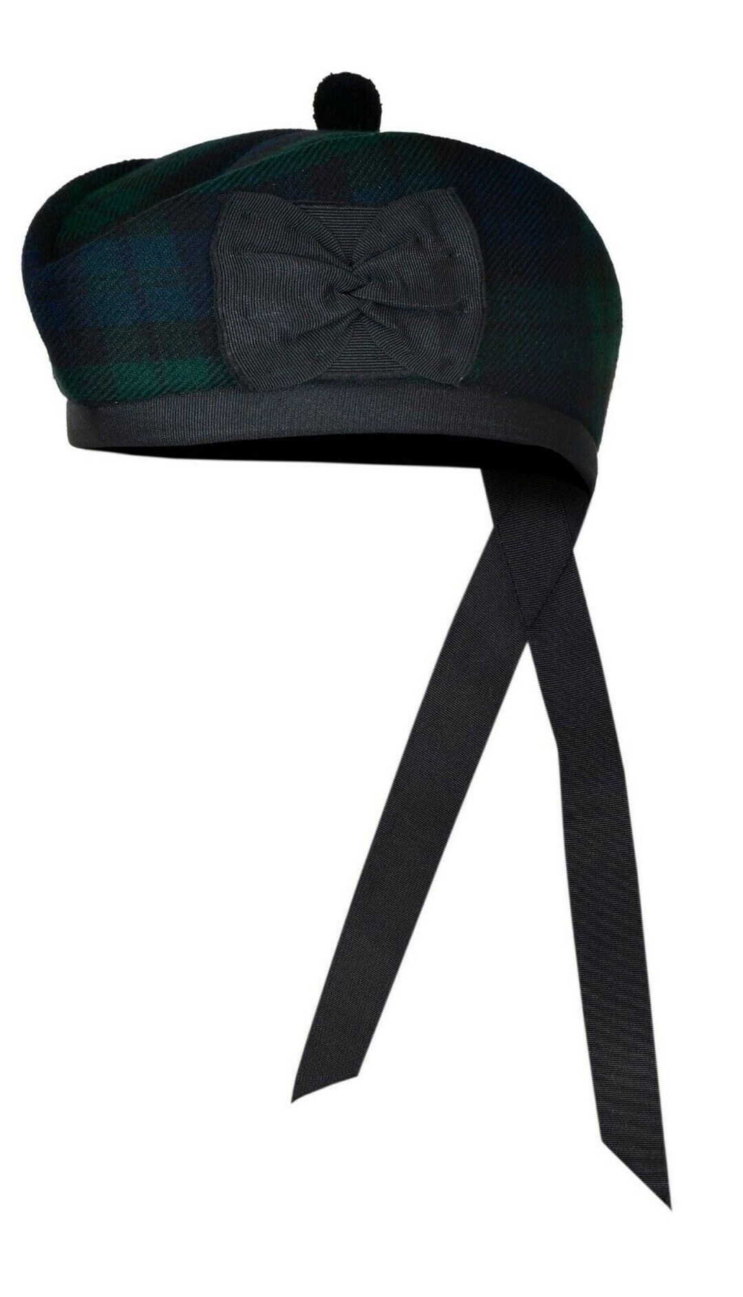 Black Watch Scottish Glengarry Hat, Highland Wear Cap, Scottish Hat