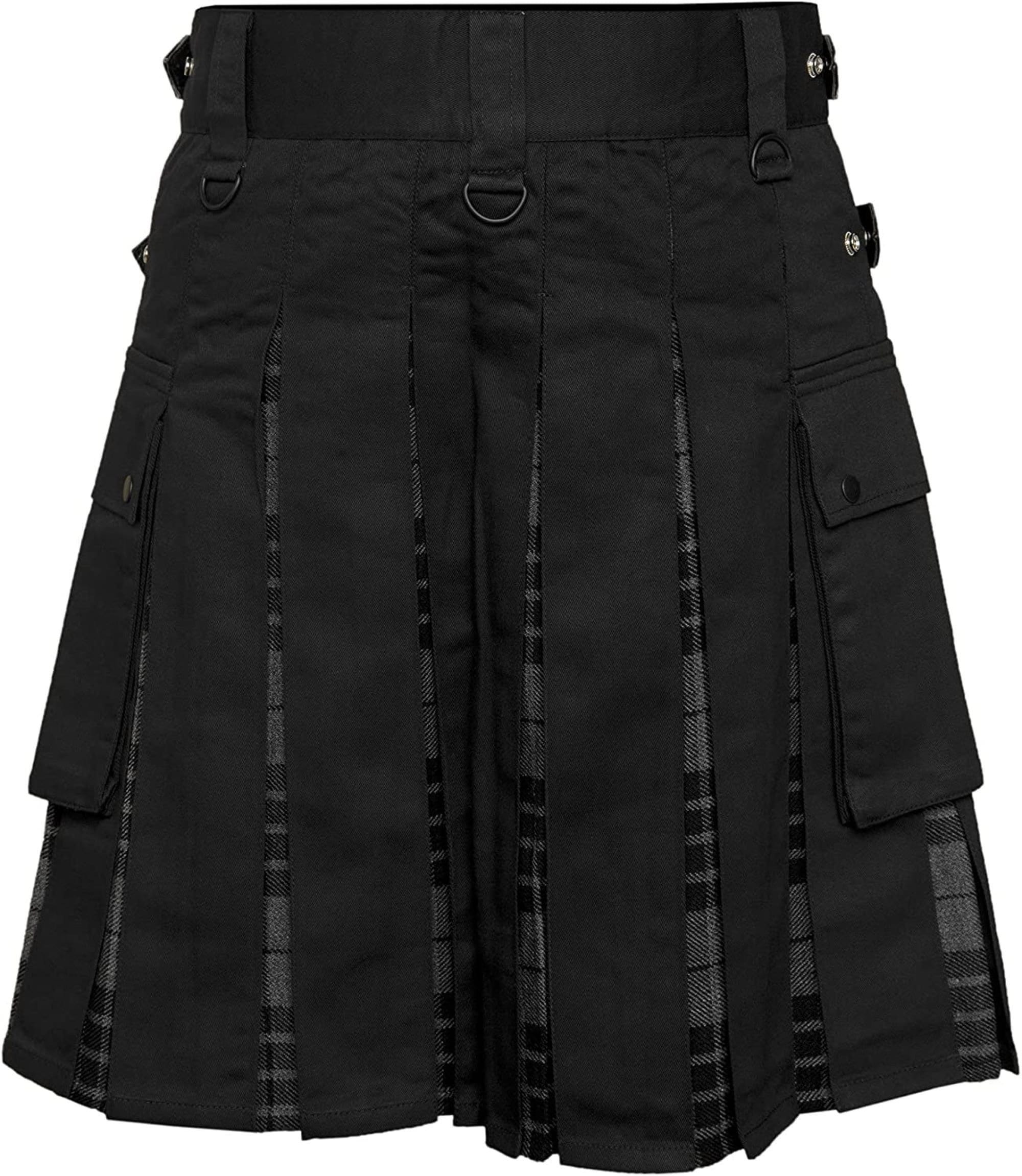 Gothic / Punk Rock Tartan Utility Kilt For Men