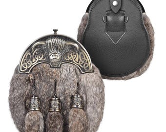 Premium Leather Sporran for Men - Ideal Kilt Accessories for Men, Scottish Kilt Sporran with Chain Belt