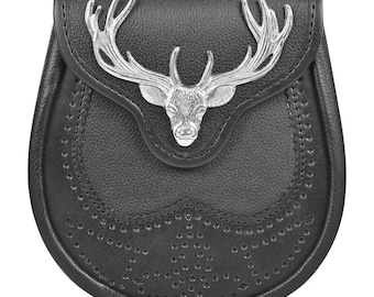 Premium Leather Sporran for Men - Ideal Kilt Accessories for Men, Scottish Kilt Sporran with Chain Belt