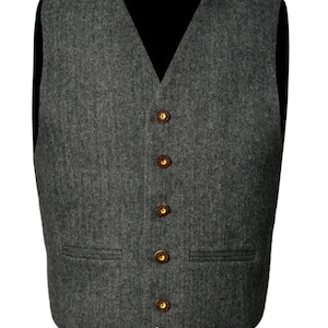 Mens Scottish Argyle Kilt Vest,5 Buttons Grey Tweed Waistcoat,Handmade Kilt Vest,Scottish Highland Waistcoat,Valentine &#39;s Day Gift For Him