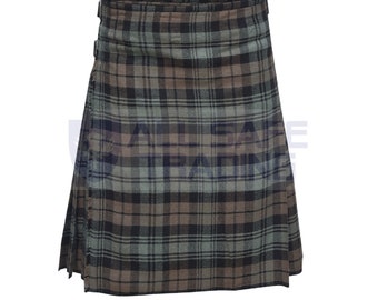 Kid's Black Watch Weathered Tartan Kilt, Scottish Costume, Acrylic Fabric